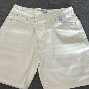 New/Never Worn Adika Cream Shorts Cross Button